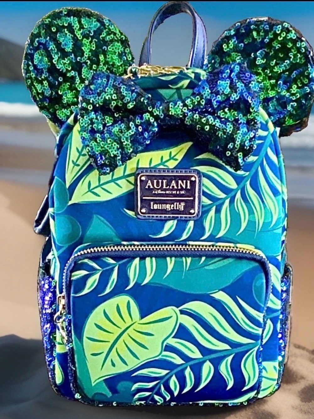 NEW w Tag Limited Edition Loungefly Disney AULANI Resort Hawaii Sequin Backpack